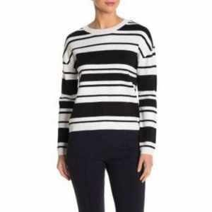 CATHERINE Malandrino Pullover Textured Striped Sweater